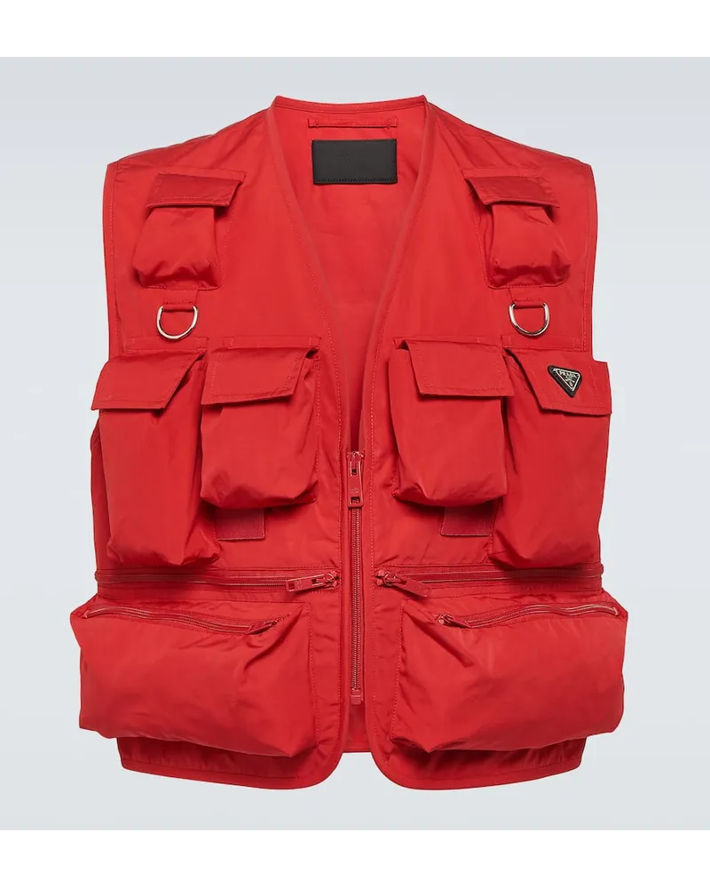 Prada Gilet in cotone Rosso
