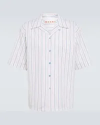 Marni Camicia da bowling in popeline di cotone Bianco