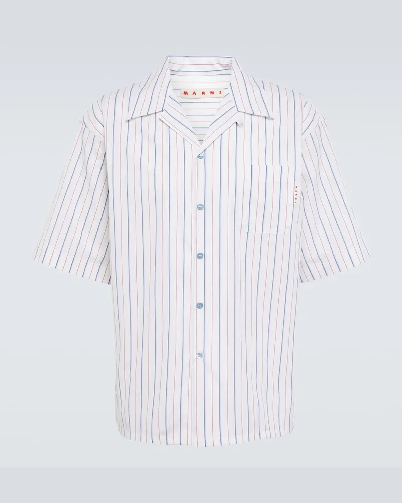 Marni Camicia da bowling in popeline di cotone Bianco
