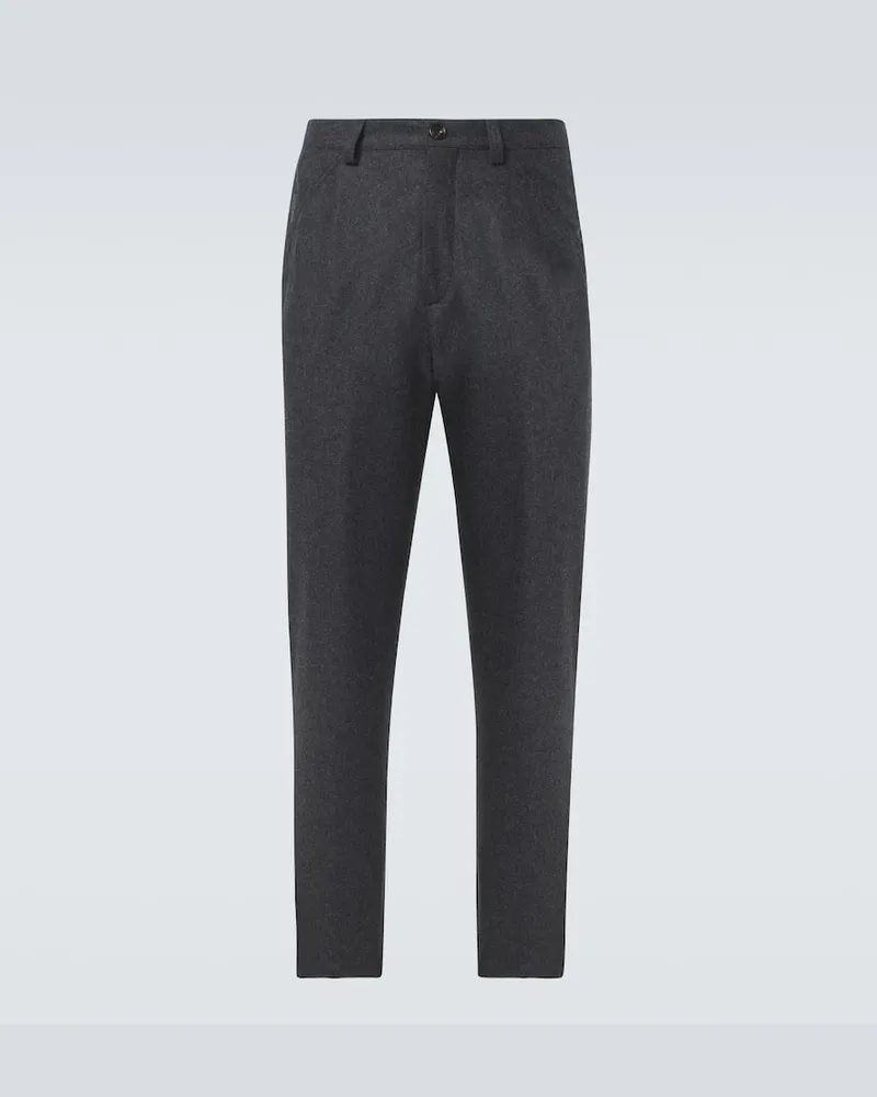 Brunello Cucinelli Pantaloni regular in lana vergine Grigio