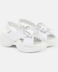 Roger Vivier Sandali slingback Viv' Run con cristalli Bianco