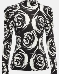 Diane von Furstenberg Top dolcevita Doha in jersey con stampa Nero