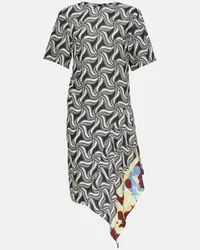 Dries van Noten Abito midi asimmetrico con stampa Multicolore