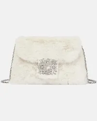 Roger Vivier Borsa RV Bouquet in pelliccia sintetica Bianco