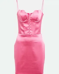 RASARIO Miniabito bustier in raso con lacci Rosa