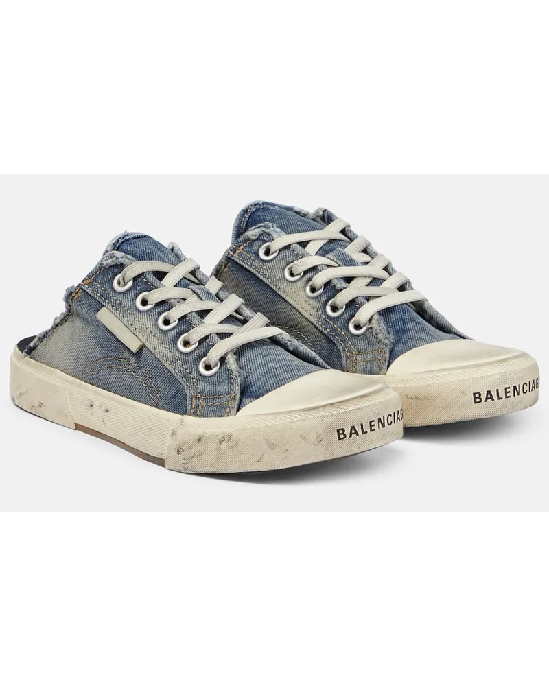 Balenciaga Sneakers Paris in denim distressed Blu