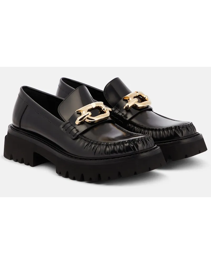 Ferragamo Mocassini in pelle con decorazione Nero
