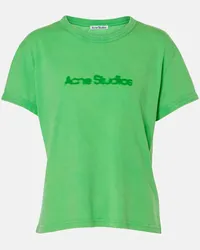 Acne Studios T-shirt in cotone con logo Verde