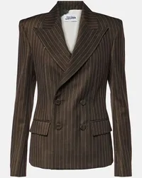 Jean Paul Gaultier Blazer gessato Tattoo in misto lana Marrone