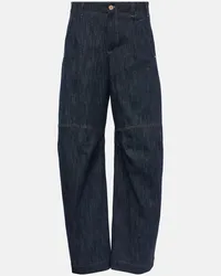 Brunello Cucinelli Jeans a gamba larga e vita alta Blu