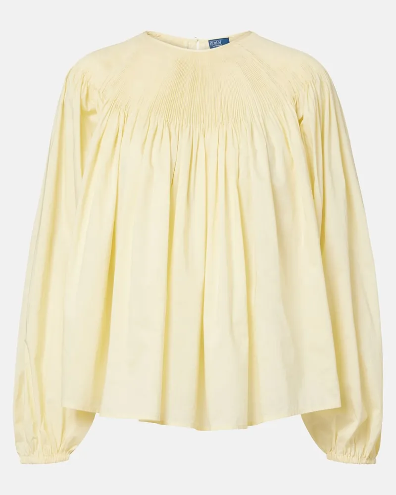 Ralph Lauren Blusa in cotone plissÃ Giallo