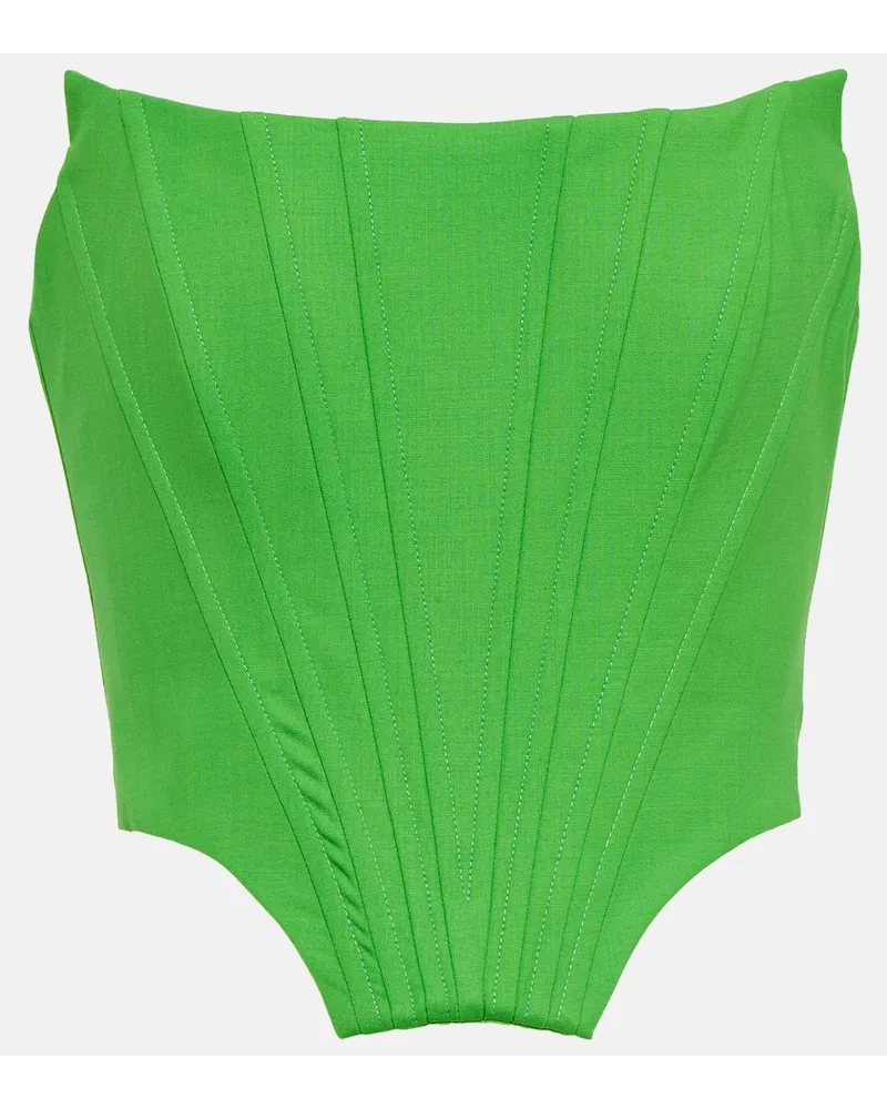 Giuseppe di Morabito Bustier in misto lana Verde