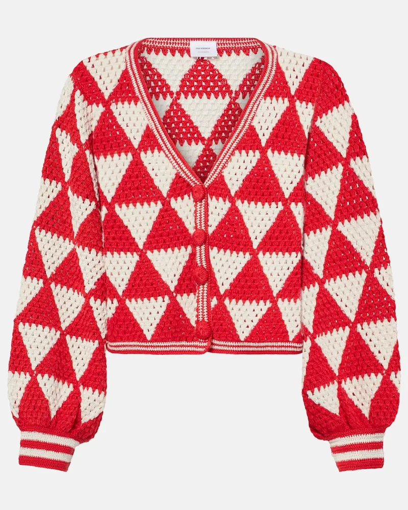 Anna Kosturova Cardigan Maija in crochet di cotone Multicolore