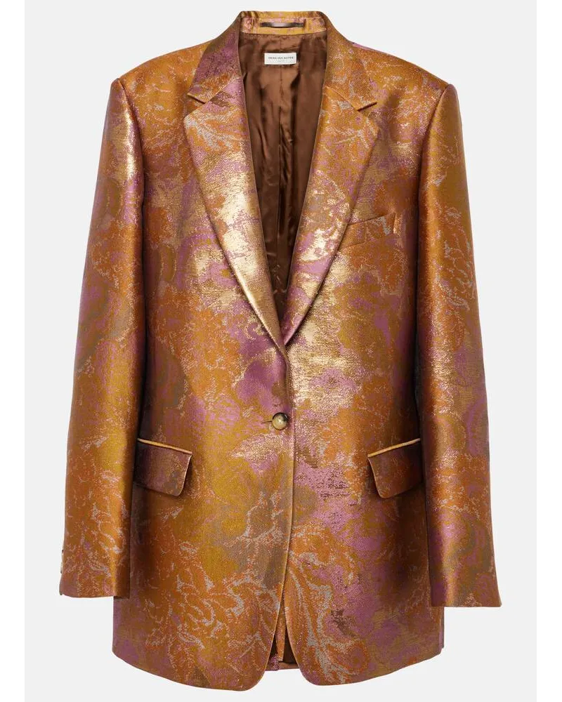 Dries van Noten Blazer metallizzato con stampa Multicolore