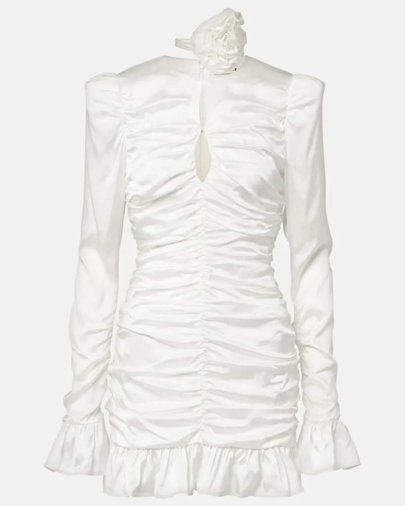 ROTATE Birger Christensen Sposa - Abito corto in raso con ruches Bianco