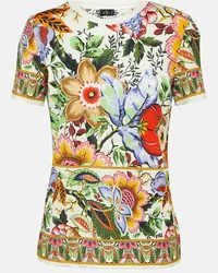 Etro T-shirt in cotone con stampa floreale Multicolore