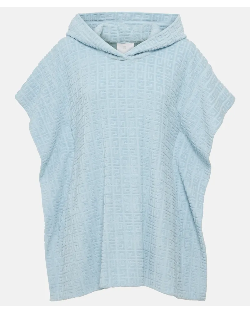 Givenchy Poncho Plage in misto cotone 4G Blu