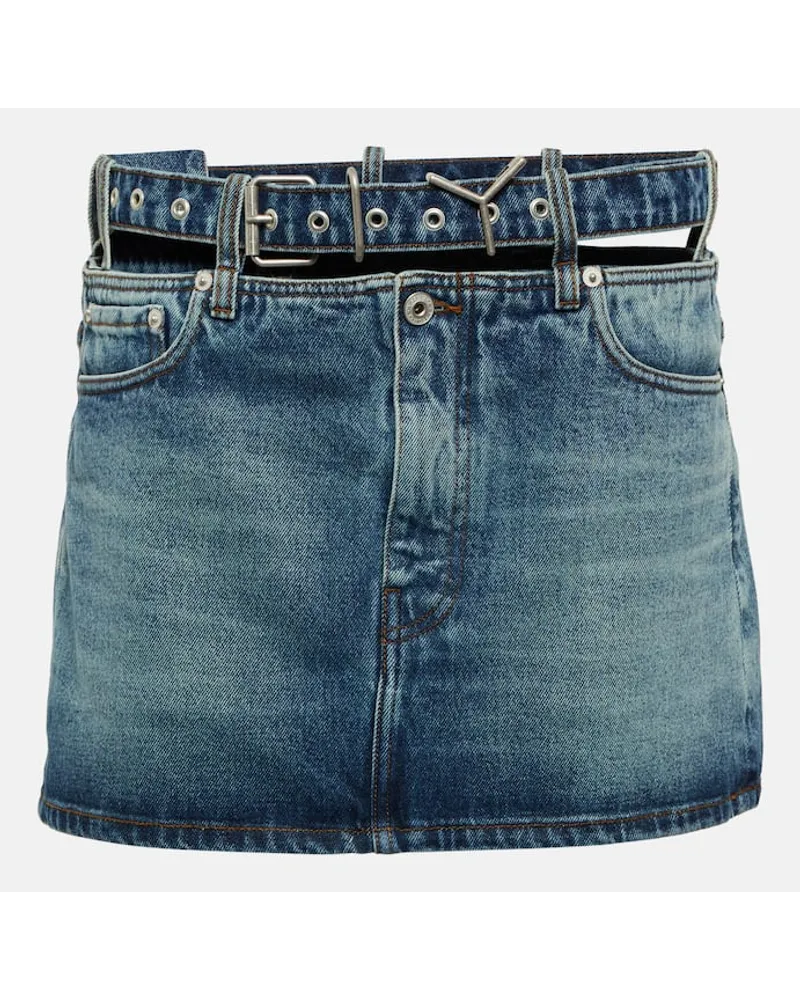 Y/PROJECT Minigonna di jeans Y Belt Blu