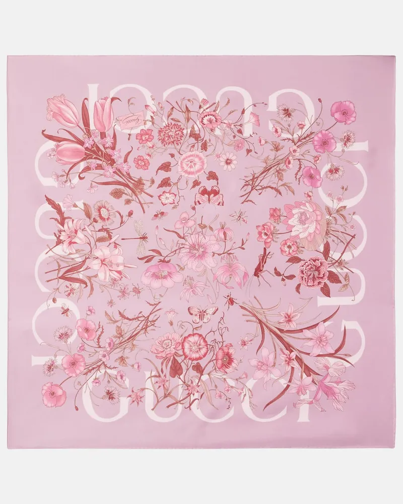 Gucci Sciarpa GG Shadow in seta Rosa