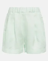 ASCENO Shorts Zurich in twill di lino Verde