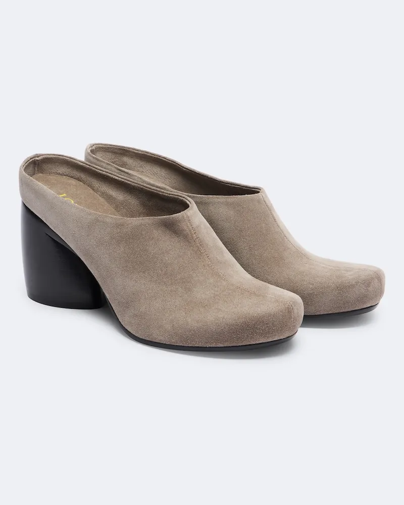 Loewe Mules Oval in suede Grigio