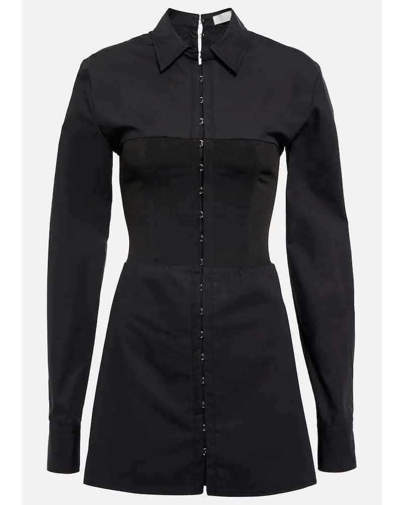 Dion Lee Miniabito in popeline con pannelli Nero