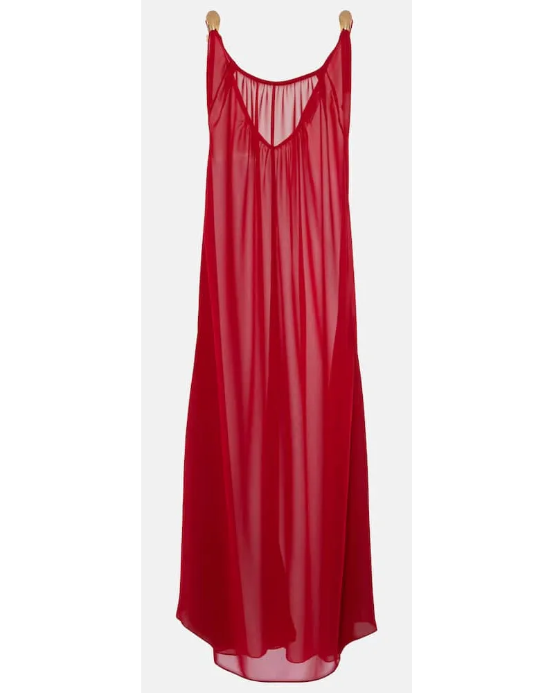 Adriana Degreas Abito lungo Holiday in chiffon Rosso