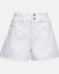 Frame Denim Shorts di jeans a vita alta Bianco