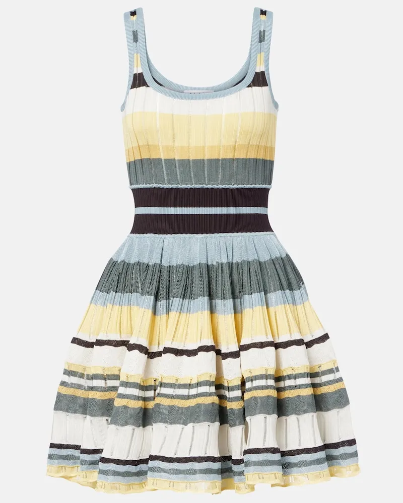 Alaïa Alaïa Abito corto in maglia a righe Multicolore