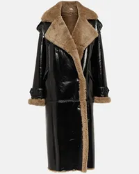 THE MANNEI Cappotto Jordan in pelle e shearling Marrone