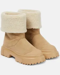 Hogan Stivaletti H619 in suede con shearling sintetico Beige