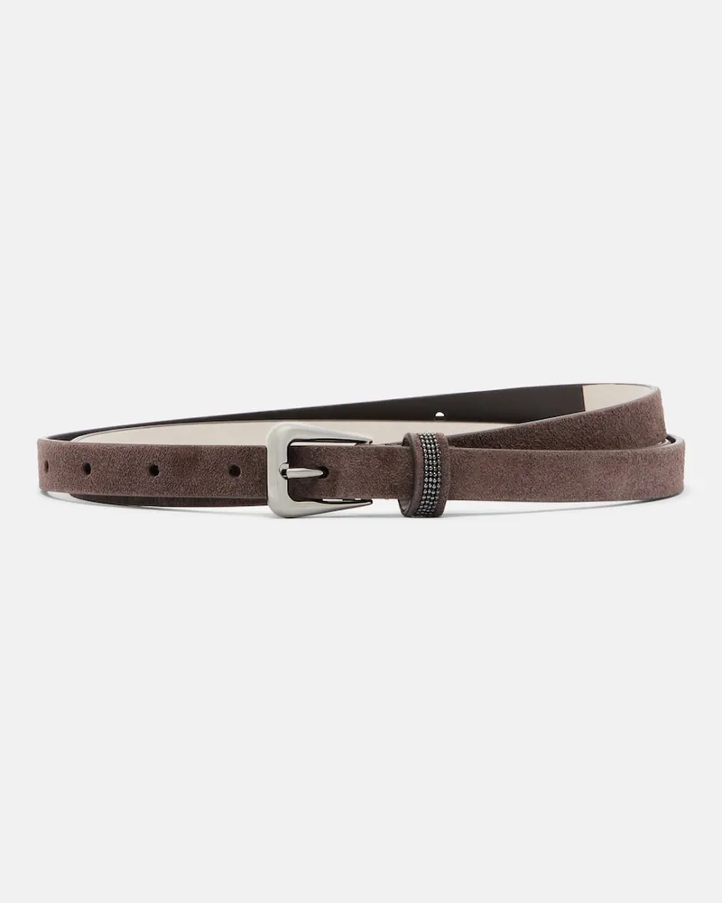 Brunello Cucinelli Cintura Monili in suede Marrone