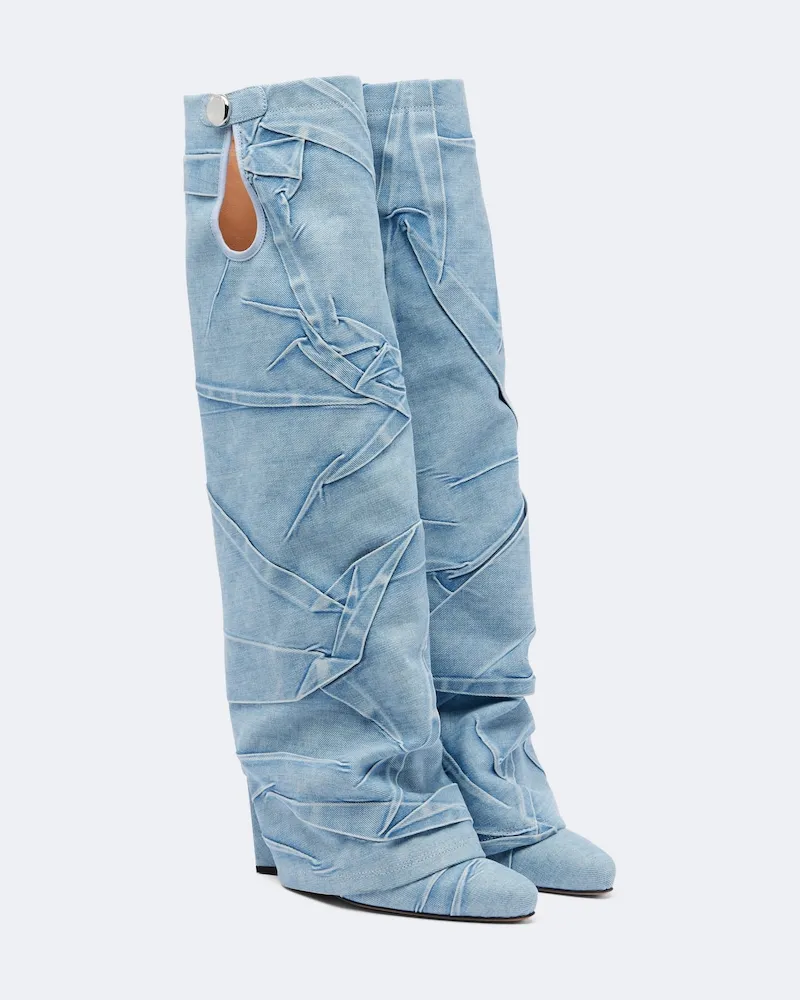 ATTICO Stivali Leon in denim Blu