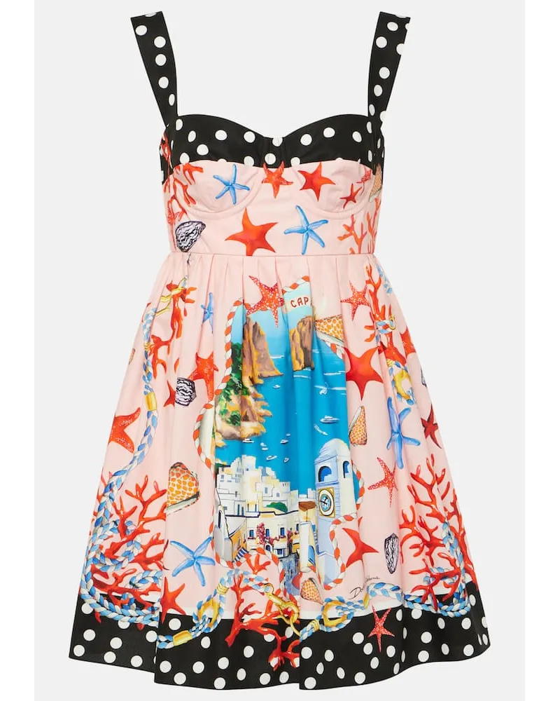 Dolce & Gabbana Miniabito bustier Capri in cotone Rosa
