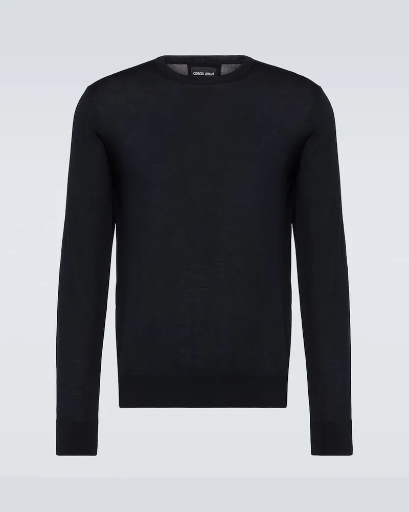 Giorgio Armani Pullover in lana vergine Blu