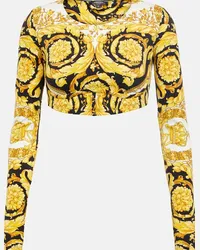 Versace Top cropped Barocco Multicolore