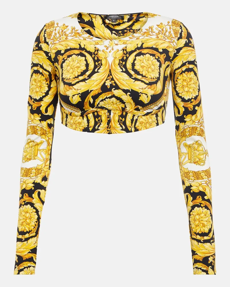 Versace Top cropped Barocco Multicolore