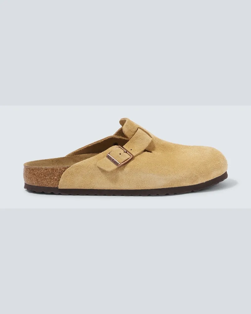 Birkenstock Mules Boston in suede Beige