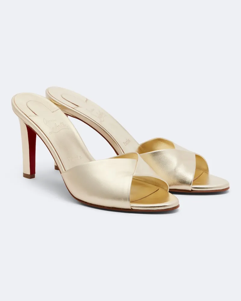 Christian Louboutin Mules Fanny in pelle metallizzata Oro