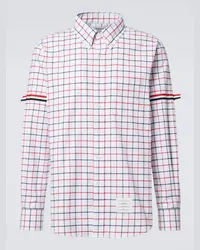 Thom Browne Camicia RWB Stripe in cotone a quadri Bianco