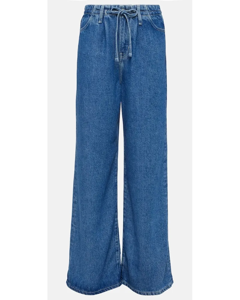 Frame Denim Jeans a gamba larga e vita alta Blu