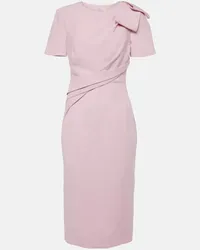 Roland Mouret Abito midi in seta e lana Rosa