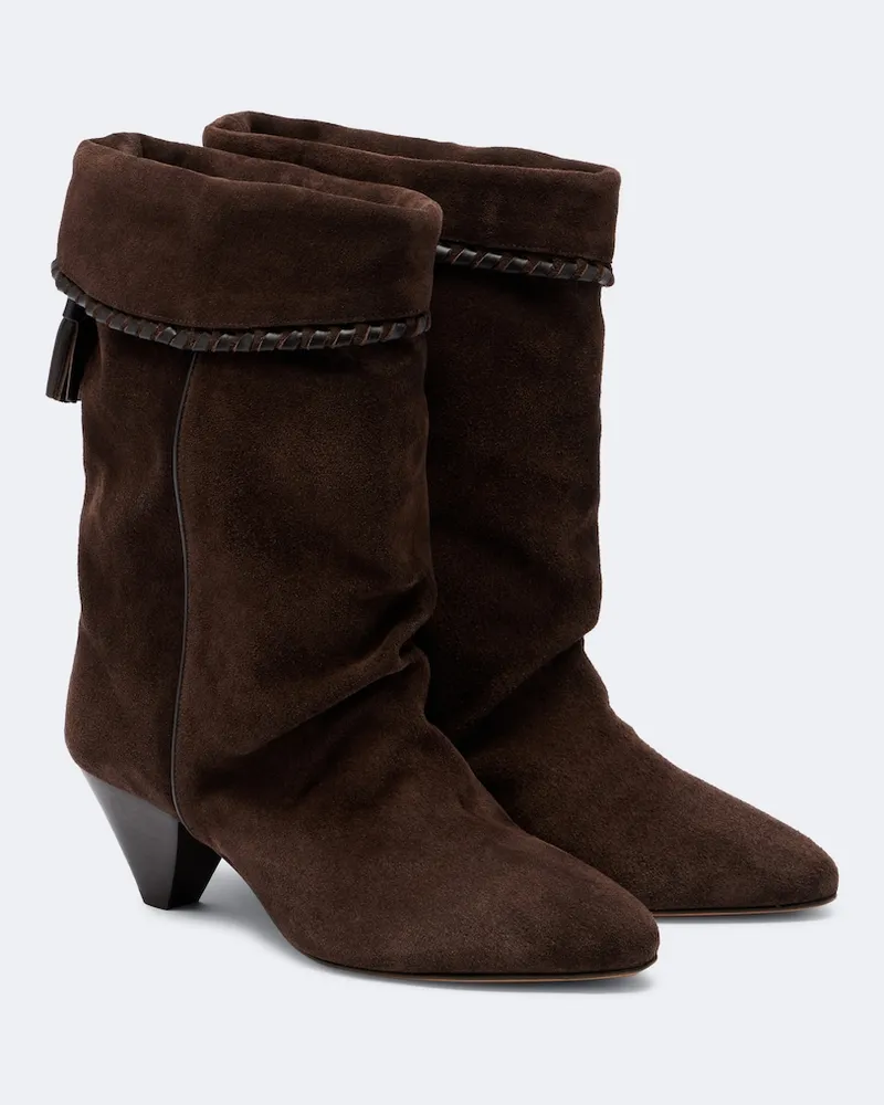 Isabel Marant Stivaletti Dalby in suede Marrone