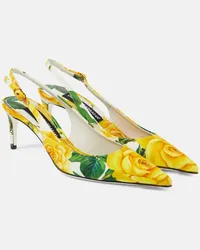 Dolce & Gabbana Pumps slingback in canvas con stampa Multicolore