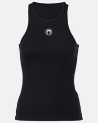 Marine Serre Tank top in jersey di misto cotone Nero