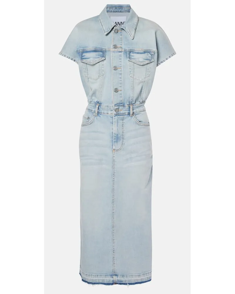 Ganni Abito midi di jeans Blu