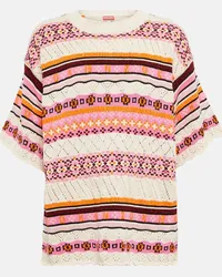 Kenzo Pullover in jacquard di misto cotone Rosa