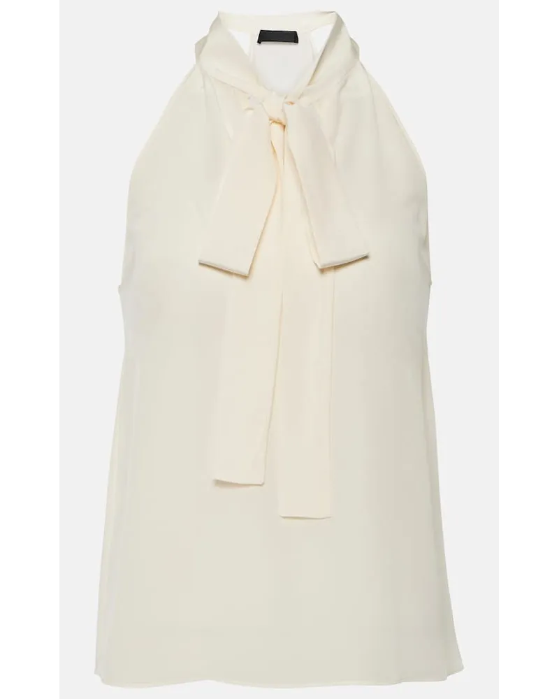 Nili Lotan Top Zelie in crÃªpe de chine di seta Bianco