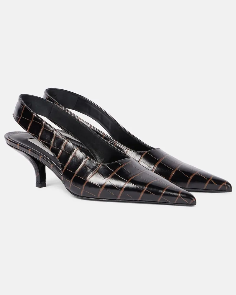 Totême Pumps slingback in pelle stampata Marrone