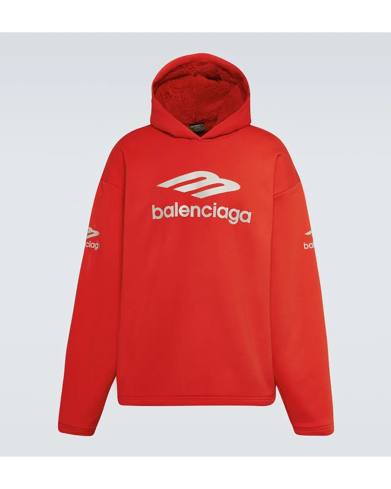 Balenciaga Felpa 3B Sports Icon in pile di cotone Rosso